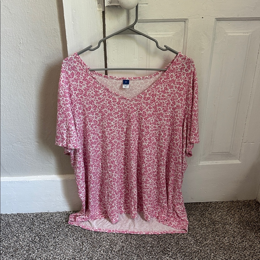 Old Navy Pink Floral Luxe Top